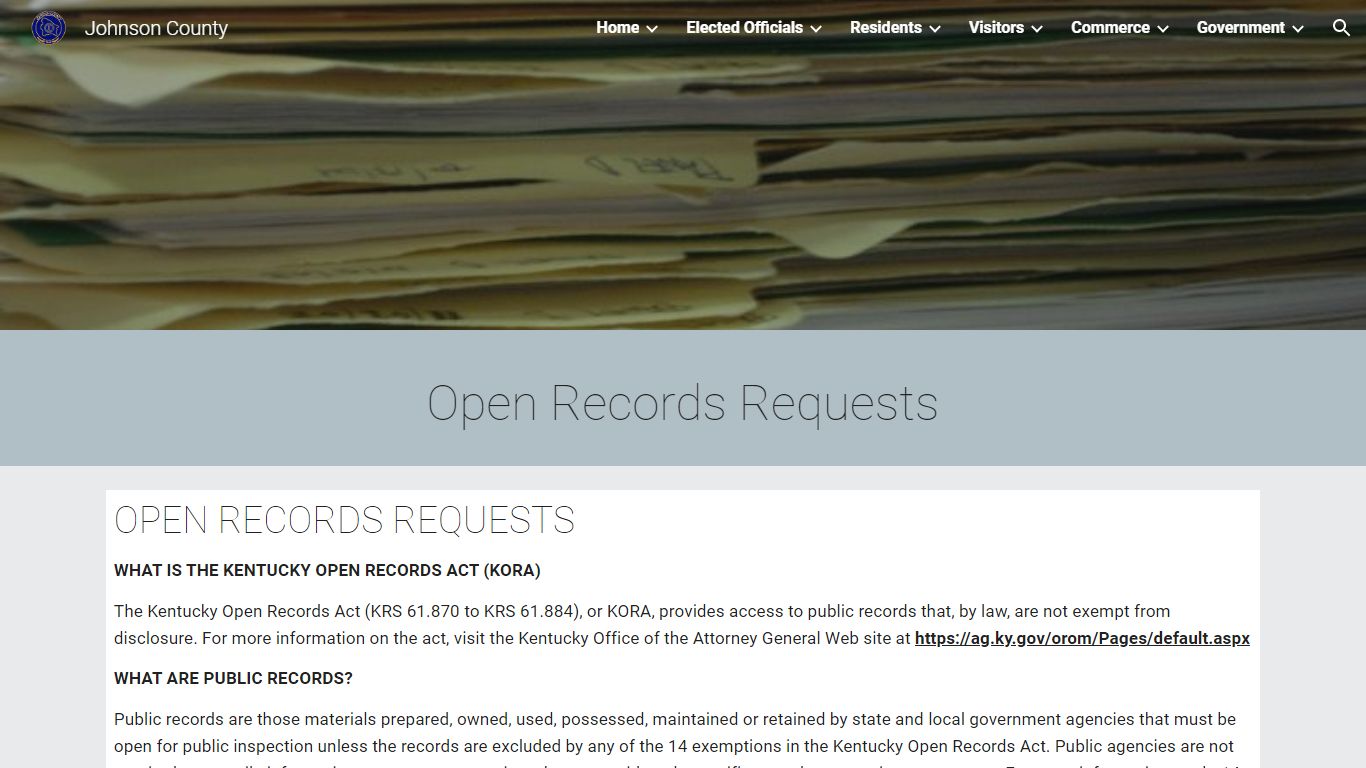 Johnson County - Open Records Request